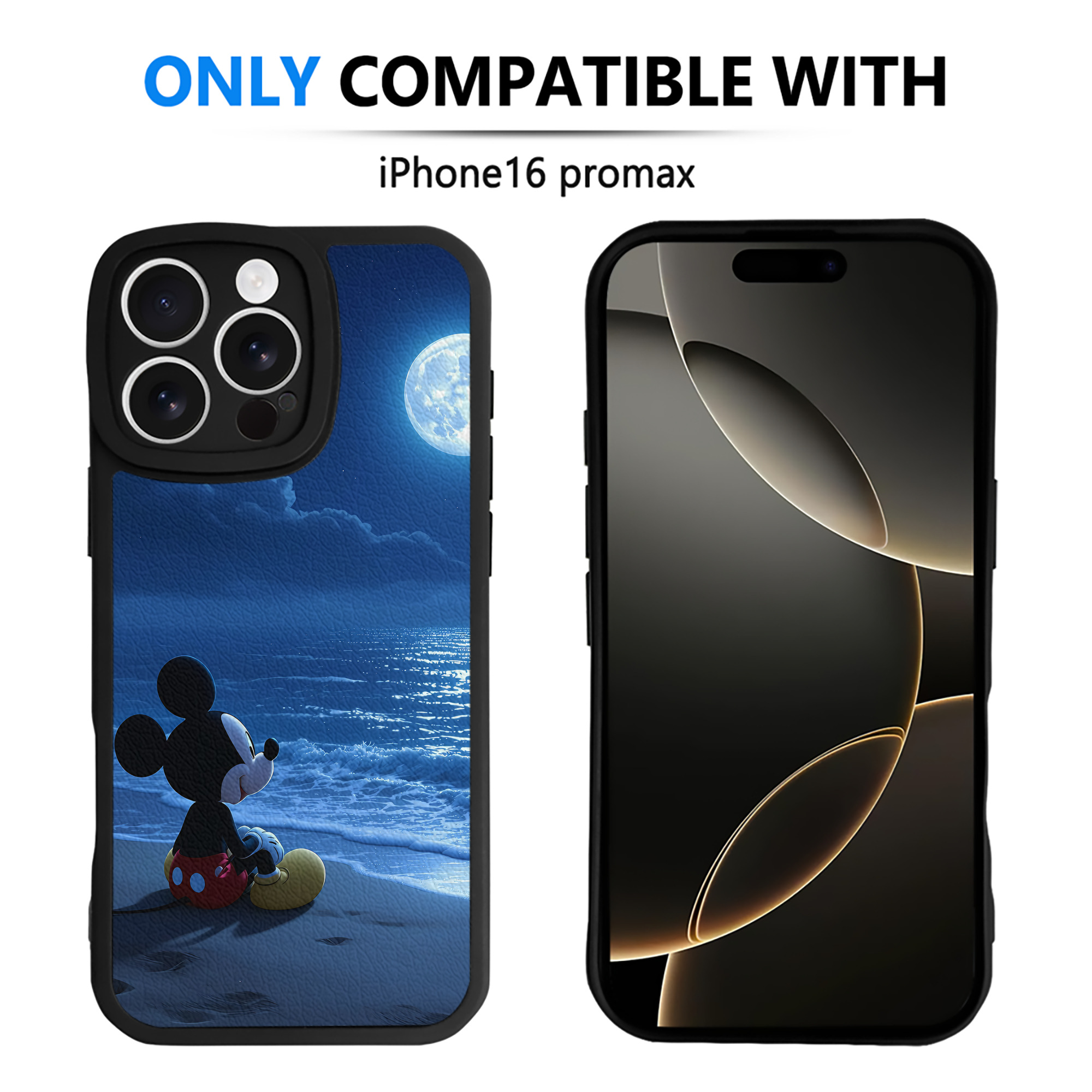 （画像用） ミッキーマウス Mickey Mouse 【iPhone 16シリーズ対応】シリコンスマホケース（レザー調） 材質：シリコン